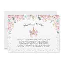 Floral Unicorn Princesa Traga um Livro