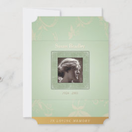 Convites Floral Verde Pálido No Adoro Modelo De Memória