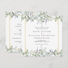 Convites Floral Verde Tudo Em Um Quadrado Casamento