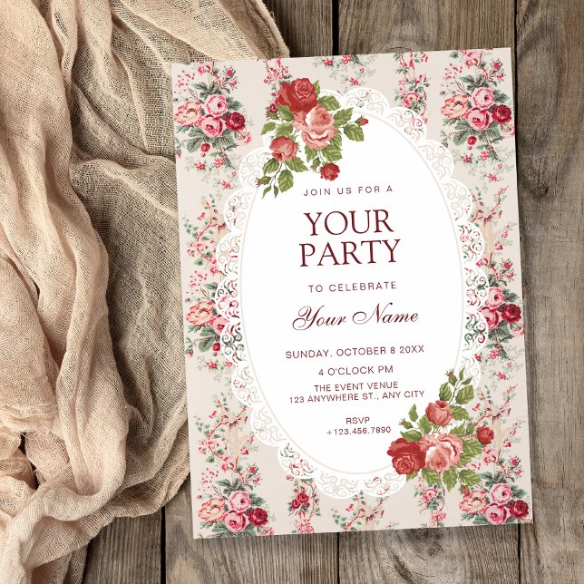 Convites Floral vintage  (Criador carregado)