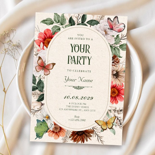 Convites Floral vintage (Criador carregado)