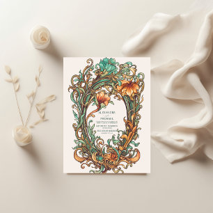 Convites Floral Vintage Art Nouveau Wedding