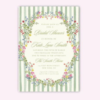Convites Floral Vintage Bridal Shower Invitation: Editable
