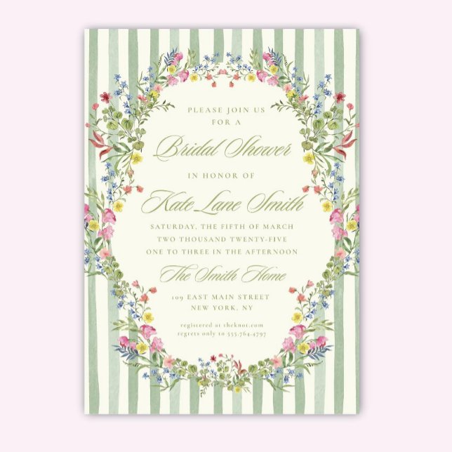 Convites Floral Vintage Bridal Shower Invitation: Editable  (Criador carregado)