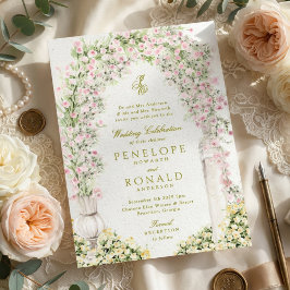 Convites Floral Vintage French garden arch royal wedding