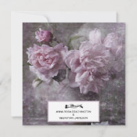 *~* Floral Vintage Peony AR23 QR RSVP WEDDING