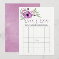 Floral Violet and Sage Chá de fraldas Baby Bingo