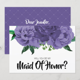 Convites Floral Violet Purple Seja Minha Placa De Madrinha 