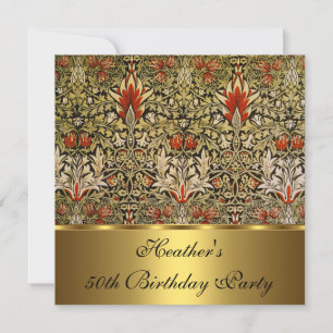 Convites Floral Vitoriano Antigo Cabeça de Cobra 1876 Doura