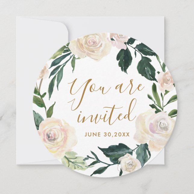 Convites Floral, você é a festa de bênção da mãe convidada (Frente)