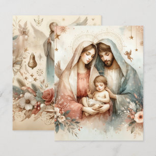 Convites Floral Watercolor Bebê Jesus Cartolina Imprimível
