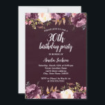 Convites Floral Watercolor Bloom Purple aniversário de 30 a<br><div class="desc">Mais bonito Convites Florais de Aniversário na Loja Little Bayleigh!</div>