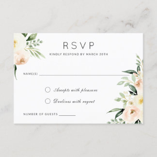 Convites Floral Watercolor Blush Peach Verde Moderno