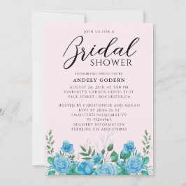 Convites Floral Watercolor Bridal Shower