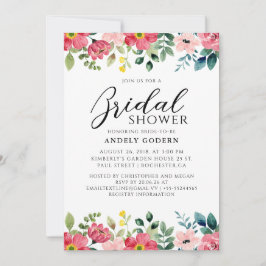 Convites Floral Watercolor Bridal Shower