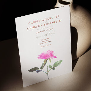 Convites Floral Watercolor Rosa Terracotta Wedding