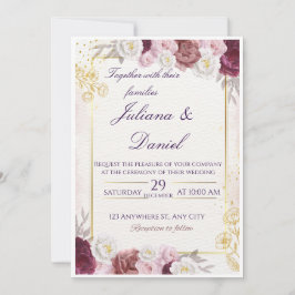 Convites Floral Wedding Invitation – Elegant & Customizable
