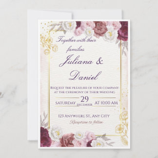 Convites Floral Wedding Invitation – Elegant & Customizable