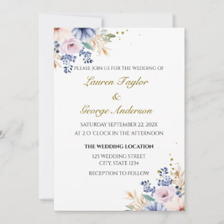 Convites Floral wedding invitation, wedding invite