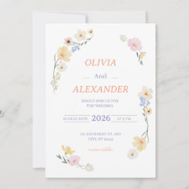 Convites Floral Wedding Invitations Colorful flowers