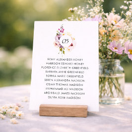 Convites Floral Wedding Seating Chart Table Sign