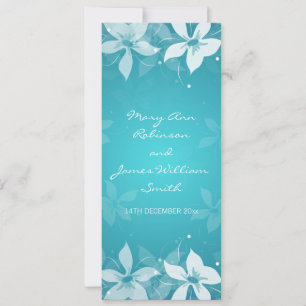 Convites Floral Weding Exotic Blooms Blue