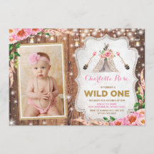 Floral Wild One primeiro aniversario Rustic Teepee