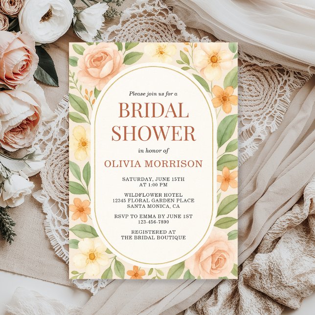 Convites Floral Wildflower Botanical Bridal Shower (Criador carregado)