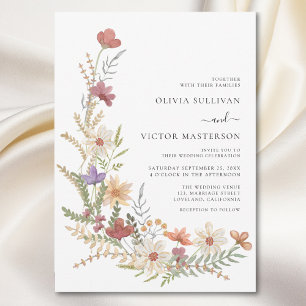 Convites Floral Wildflower Wedding