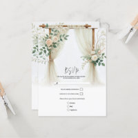Floral Wooden Arch Greenery Rosas Casamento RSVP