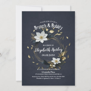 Convites Floral Wreath Wedch Bubbles Chá de panela