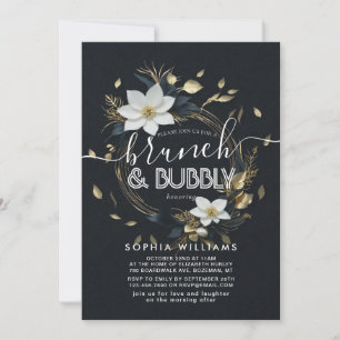 Convites Floral Wreath Wedch Bubbles Chá de panela