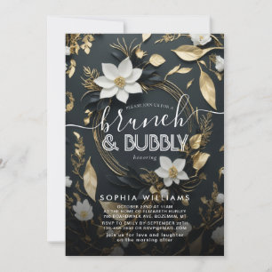 Convites Floral Wreath Wedch Bubbles Chá de panela