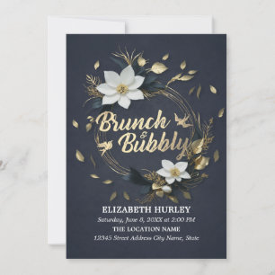 Convites Floral Wreath Wedch Bubbles Chá de panela