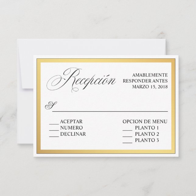Convites Floreios de Letra Elegante para Casamento RSVP Esp (Frente)