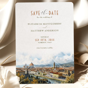 Convites Florence Itália Skyline Save-the-Date (Salvar a da