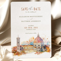 Florence Itália Skyline Save-the-Date (Salvar a da