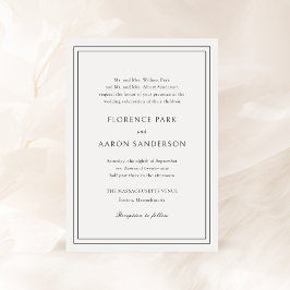 Convites Florence White Elegant Wedding