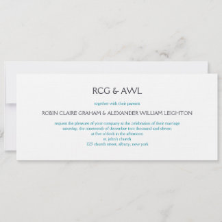 Convites Florentine: Ceruleano:Convite de casamento