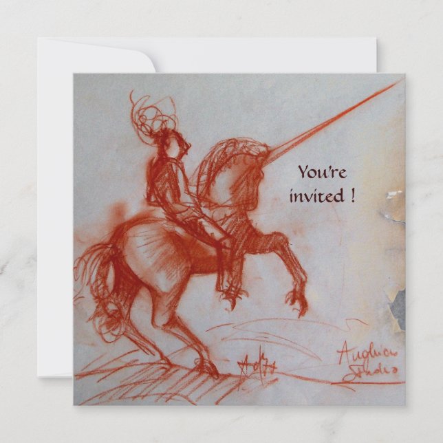 CONVITES FLORENTINE KNIGHT EM HORSEBACK - PAPEL-BURACK (Frente)