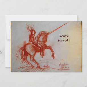 Convites FLORENTINE KNIGHT EM HORSEBACK, PAPEL DE Ouro