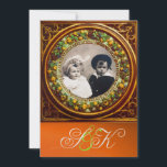 CONVITES FLORENTINE RENAISSANCE FRUTA MONOGRAM<br><div class="desc">Elegante, clássico, vibrante Renaissance belice art, obra-prima de Bottega della Robbia ( Florence - Itália ) .Clássico e design único de modelo fotográfico em laranja, amarelo-dourado, preto, cores verdes com uma pedra brilhante 3D gem facilmente personalizável com seu texto e iniciais design artístico e legal, fácil de personalizar como cerimônia...</div>