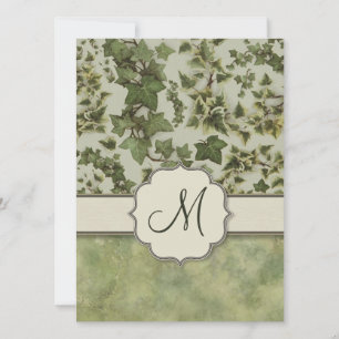 Convites Florentine Watercolor Ivy com Monograma