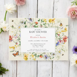 Convites Flores, Abelhas e Chá de fraldas de borboletas