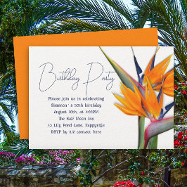 Convites Flores Adultas de Pássaro de Paraíso de Aniversári