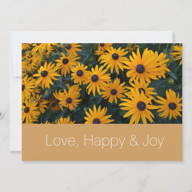 Convites Flores amarelas brilhantes do casamento cristão (Verso)