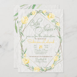 Convites Flores Amarelas Chá de fraldas de Terrarium Verde