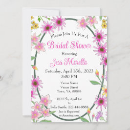 Convites Flores Amarelas Cor-de-rosa Chá de panela Verde de