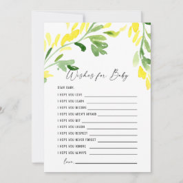 Convites Flores Amarelas Desejos para Bebê