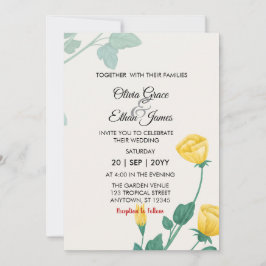 Convites Flores Amarelas Design Floral Casamento 